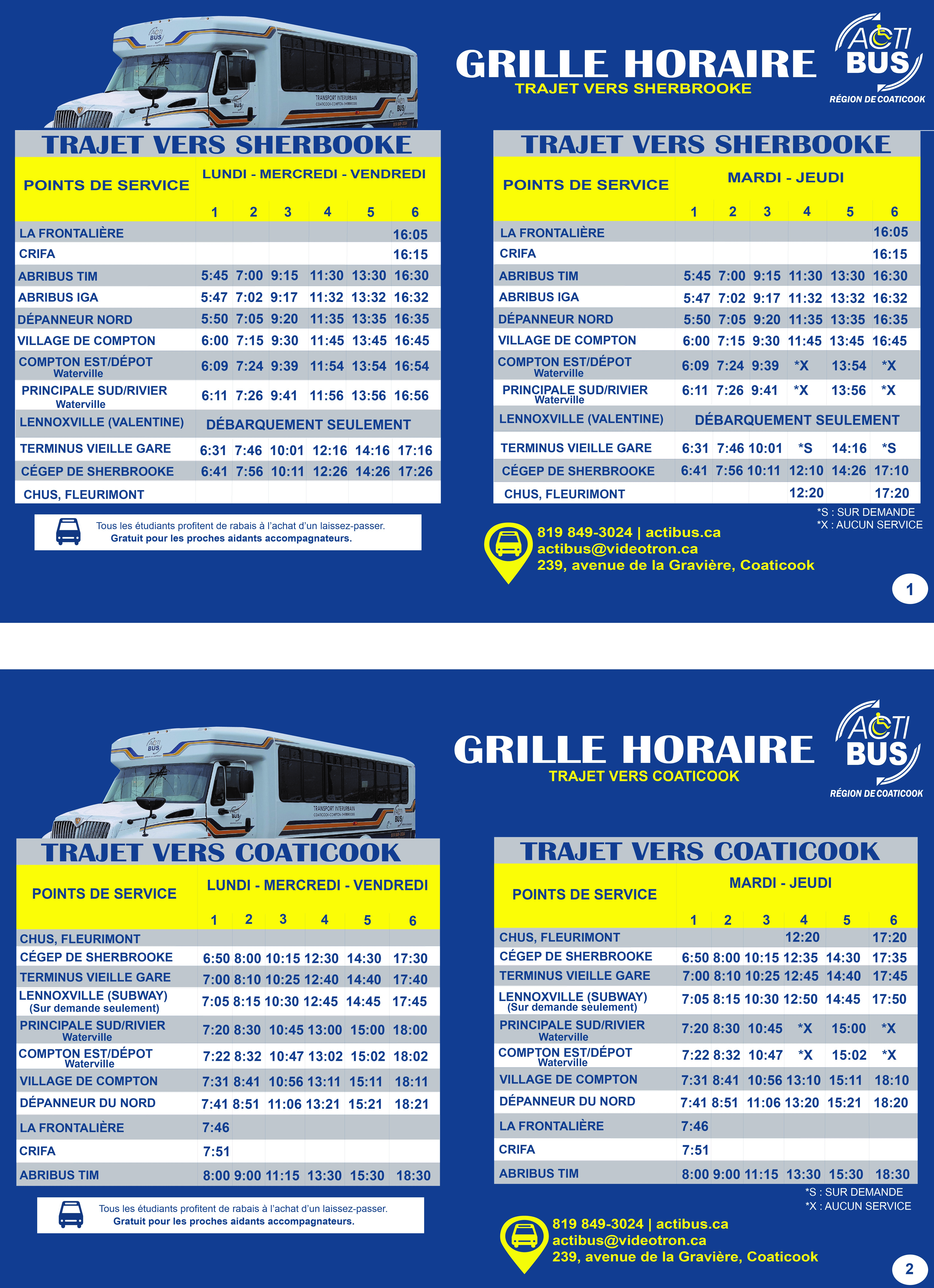 horaires